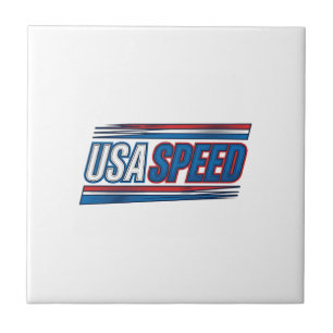 USA-Speed-Racing-patriotisches-vintage-Vektor-Desi Fliese