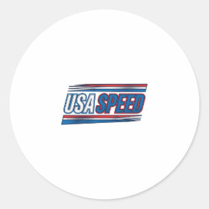 USA-Speed-Racing-patriotisches-vintage-Vektor-Desi Runder Aufkleber