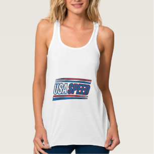 USA-Speed-Racing-patriotisches-vintage-Vektor-Desi Tank Top