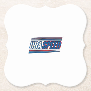 USA-Speed-Racing-patriotisches-vintage-Vektor-Desi Untersetzer