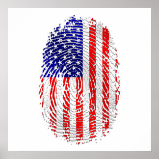 USA sports gips USA fingerprint flagge Poster