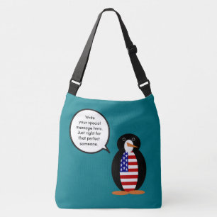 USA sprechender Ms. Penguin Personalisiert Tragetaschen Mit Langen Trägern