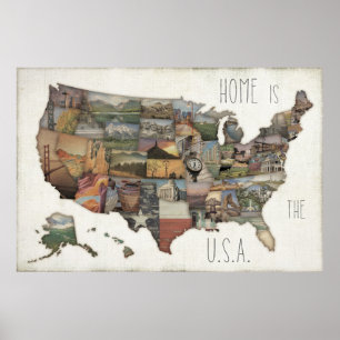 USA Staat Collage Poster