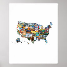 USA Staat Map Illustration