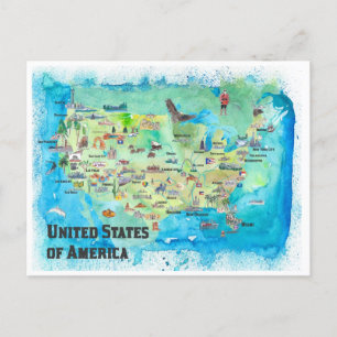 USA Staaten Art Travel Postkarte