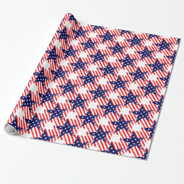 usa star geschenkpapier (Ungerollt)