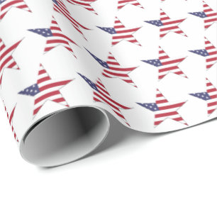 USA Star Pattern mit US Flagge Patriotic Geschenkpapier