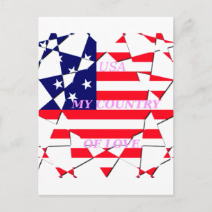 USA Star Spangled Liebe My Country of Liebe Postkarte