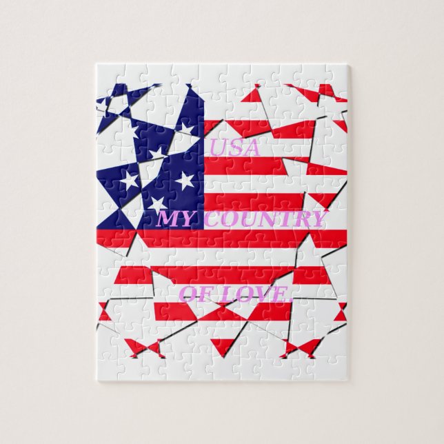 USA Star Spangled Liebe My Country of Liebe Puzzle (Vertikal)