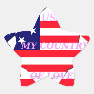 USA Star Spangled Liebe My Country of Liebe Stern-Aufkleber