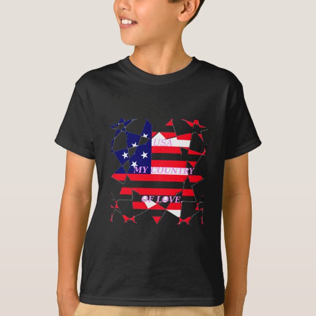 USA Star Spangled Liebe My Country of Liebe T-Shirt (Vorderseite)