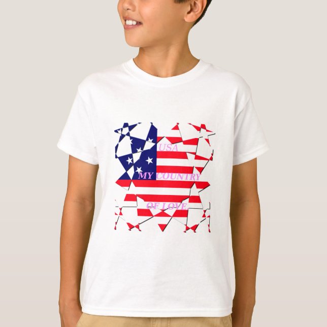USA Star Spangled Liebe My Country of Liebe T-Shirt (Vorderseite)