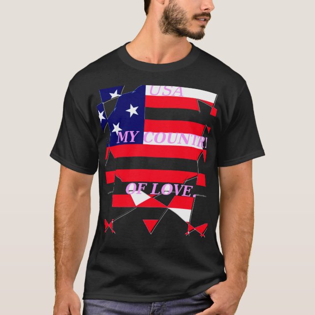 USA Star Spangled Liebe My Country of Liebe T-Shirt (Vorderseite)