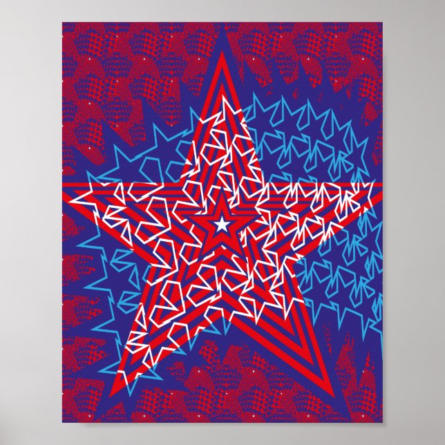 USA STARG FLAG BY MASANSER PIXELAT POSTER (Vorne)