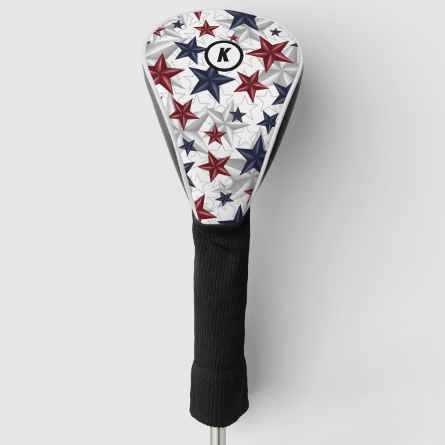 USA Stars Patriotic Initial Golf Headcover (Vorderseite)