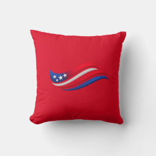 USA Stars & Stripes Wave Wurfkissen Rot Weiß Kissen
