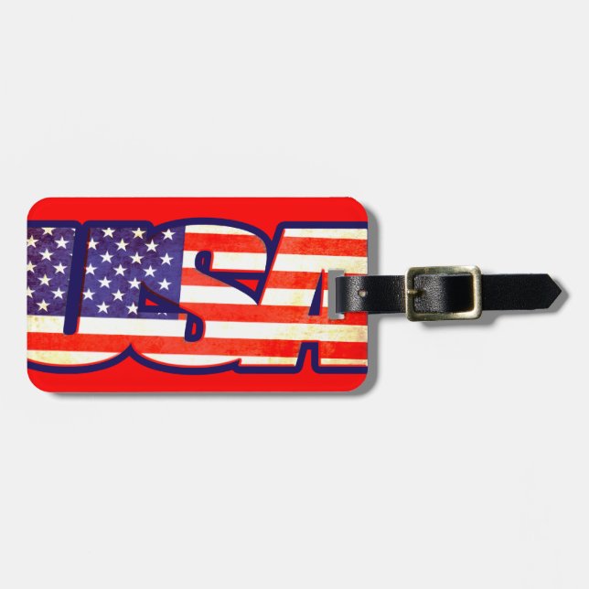 USA Stars & Strips - Amerika Flagge Gepäckanhänger (Vorderseite horizontal)