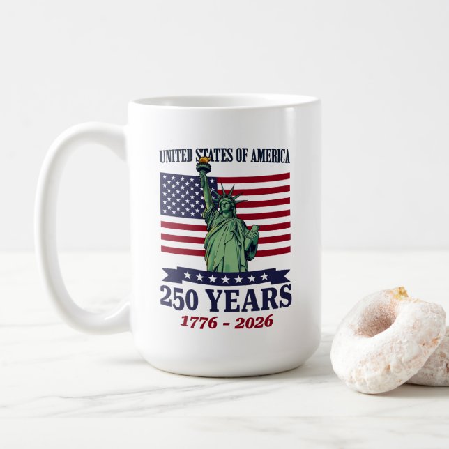 USA Statue of Liberty 250 Years 1776-2026 Kaffeetasse (Mit Donut)