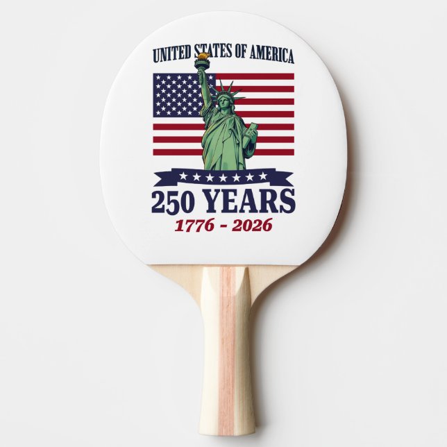USA Statue of Liberty 250 Years 1776-2026 Tischtennis Schläger (Vorderseite)