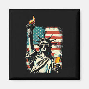 USA Statue Of Liberty 4. Juli Party Bier Lustig Magnet