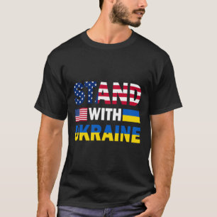 USA Steht mit der Ukraine Stolz Patriotische Flagg T-Shirt