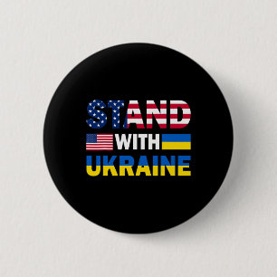 USA Steht Mit Ukraine Stolz Patriotische Flagge Button