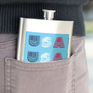USA Sterne + Streifen Flachmann