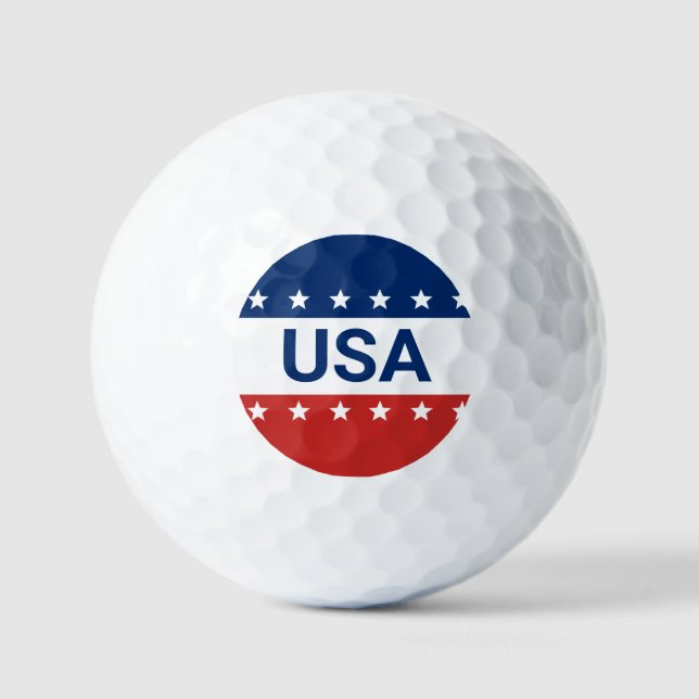 USA Sterne Streifen Rot Weiß Blau Golfball (Vorderseite)