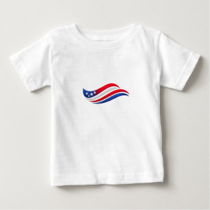 USA Sterne & Streifen Welle Wurfkissen Rot Weiß Baby T-shirt