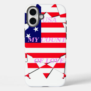 USA Sternenbanner Liebe mein Land der Liebe iPhone 16 Plus Hülle