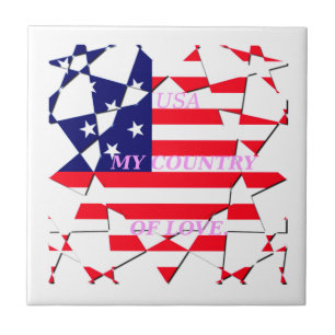 USA Sternenbanner Liebe Mein Land der Liebe Fliese