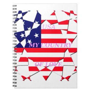 USA Sternenbanner Liebe Mein Land der Liebe Notizblock