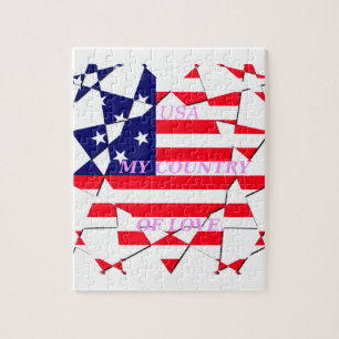 USA Sternenbanner Liebe Mein Land der Liebe Puzzle