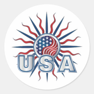 USA Sternexplosion Yin Yang Runder Aufkleber