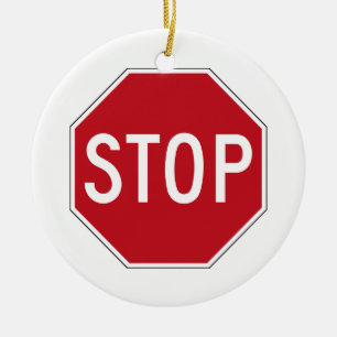 USA-Stoppschild Keramikornament