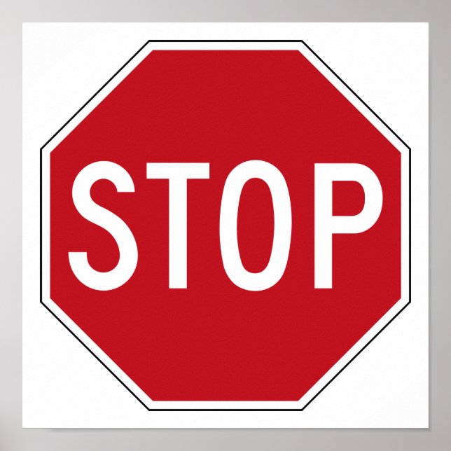 USA Stoppschild Poster (Vorne)