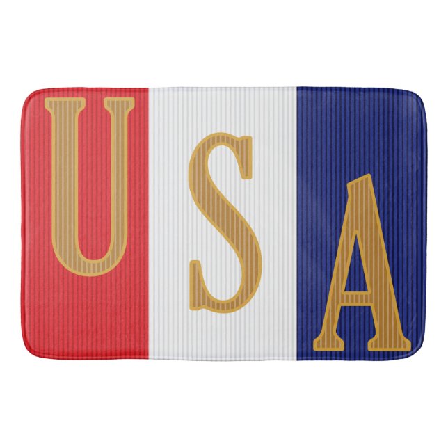 USA-Streifen-Dekor Badematte (Vorderseite)