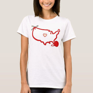 USA Strickendes Herz Karte – Amerikanischer Garnli T-Shirt
