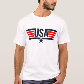USA Stripes White T - Shirt