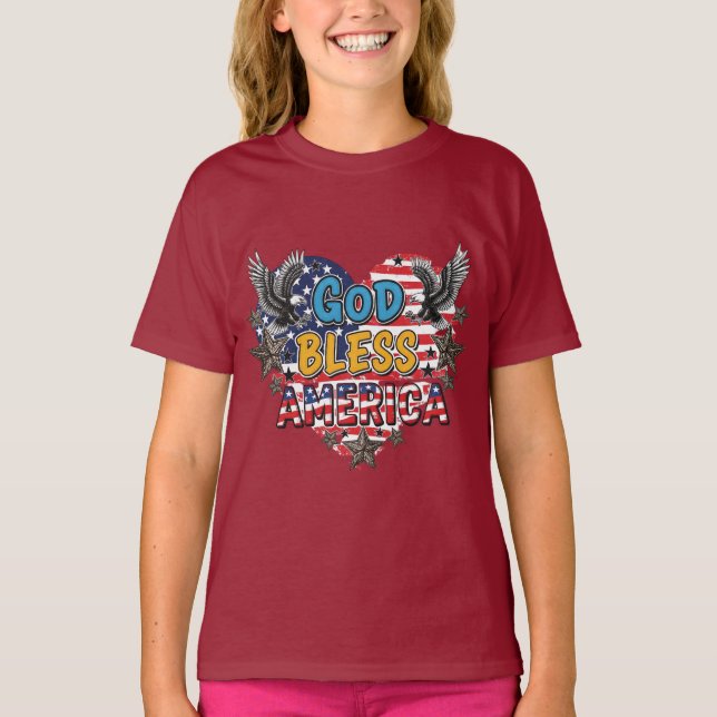 USA Strong  God Bless America T-shirt design  (Vorderseite)