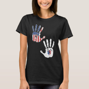 USA Südkorea Handprint Flag Proud Korean AMeric T-Shirt