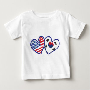 USA Südkorea Liebe Herz Baby T-shirt
