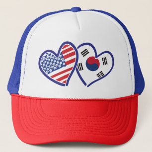 USA Südkorea Liebe Herz Truckerkappe