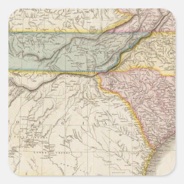 USA, Südteil Quadratischer Aufkleber (Vorderseite)