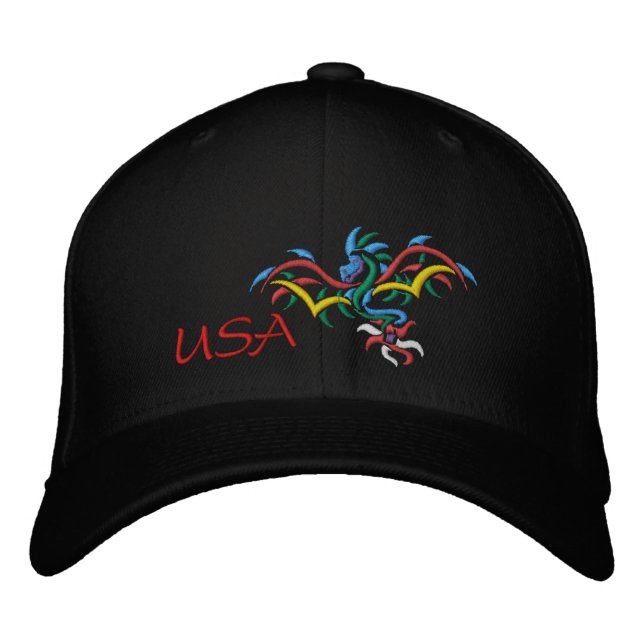 USA SUN DRAGON BESTICKTE KAPPE (Vorderseite)