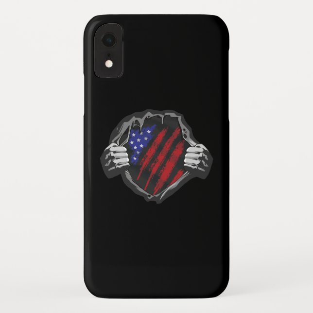 USA Superherd Costume Flag Case-Mate iPhone Hülle (Rückseite)