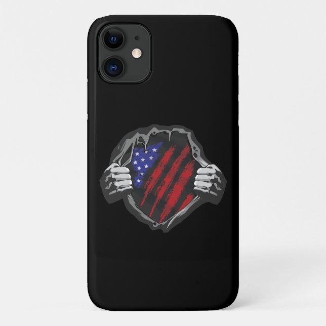 USA Superherd Costume Flag Case-Mate iPhone Hülle (Rückseite)