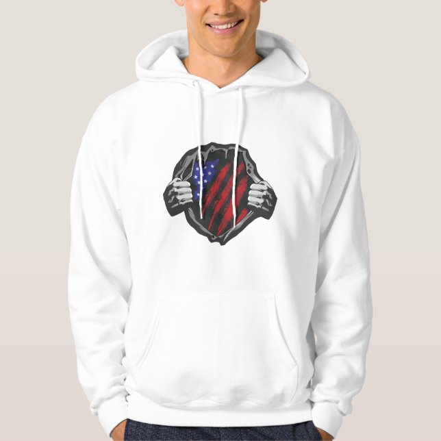 USA Superherd Costume Flag Hoodie (Vorderseite)