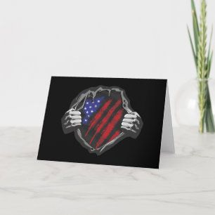 USA Superherd Costume Flag Karte