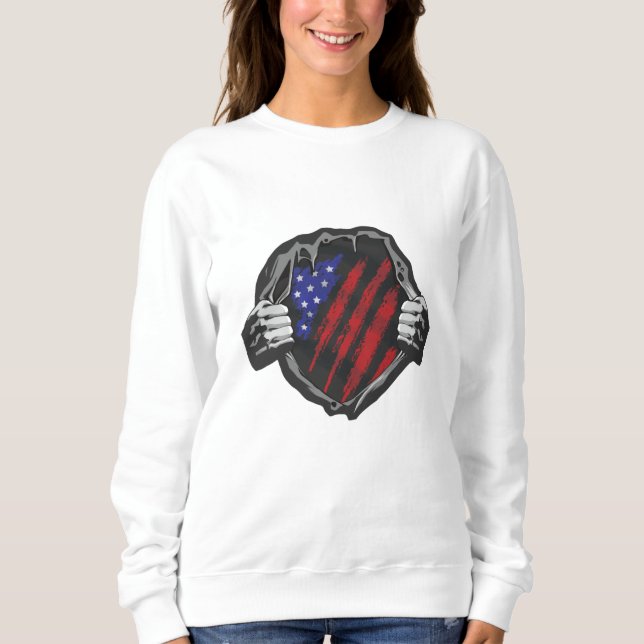 USA Superherd Costume Flag Sweatshirt (Vorderseite)